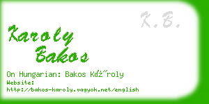 karoly bakos business card